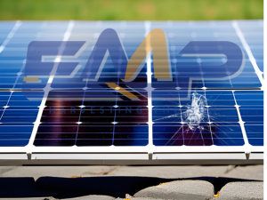 Tấm pin mặt trời bị vỡ kính